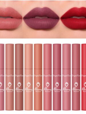 12 Colors Lasting Velvet Matte Lip Gloss Lip Glaze Moisturizing Lipstick Cosmetics Beauty Hydrating Waterproof Lip Makeup Tools