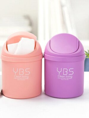 1PC Office Mini Desktop Storage Box Waste Container Desktop Cleaning Barrel Small Desk Organizer Storage Dustbins