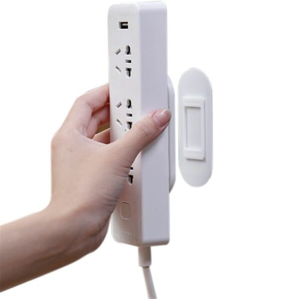 2sets Wall Mounted Socket Fixer  Remote Control Router Holder Cable Wire Organizer Desk Set Desk Accessories Office Supplies