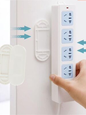 2sets Wall Mounted Socket Fixer  Remote Control Router Holder Cable Wire Organizer Desk Set Desk Accessories Office Supplies