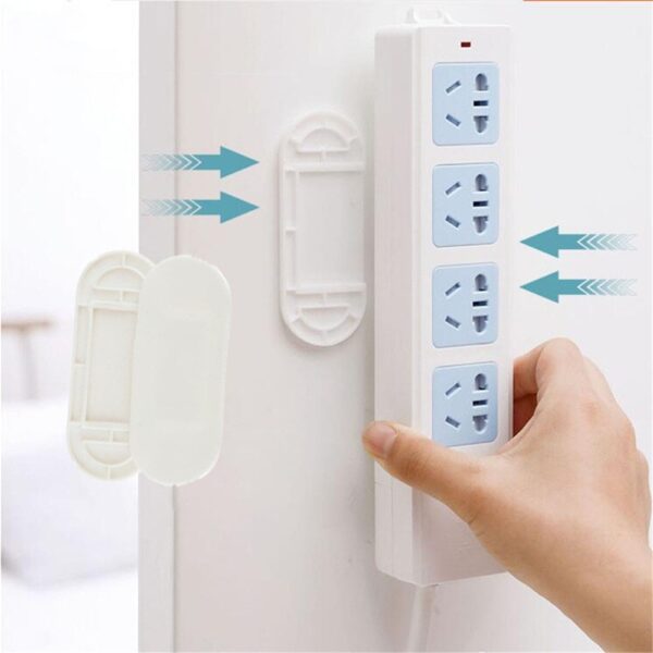 2sets Wall Mounted Socket Fixer  Remote Control Router Holder Cable Wire Organizer Desk Set Desk Accessories Office Supplies