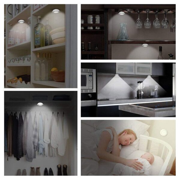 3W Super Bright Cob Under Cabinet Light LED Wireless Remote Control Dimmable Wardrobe Night Lamp Home Bedroom Kitchen Nightlight