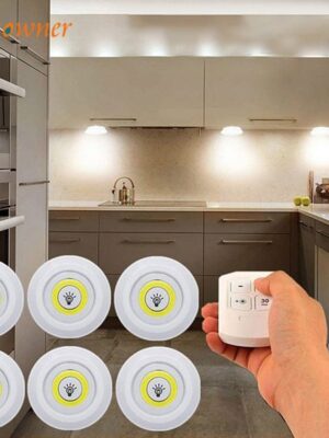3W Super Bright Cob Under Cabinet Light LED Wireless Remote Control Dimmable Wardrobe Night Lamp Home Bedroom Kitchen Nightlight