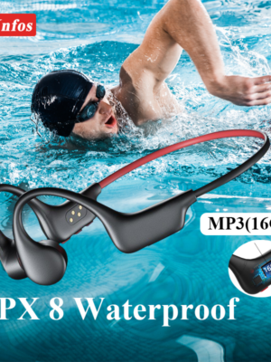 Bone Conduction Headphones Earphone MP3 Wireless Bluetooth 5.3 Headset Swim Sports IPX8 Waterproof with Mic Ear-hook Hifi Stereo