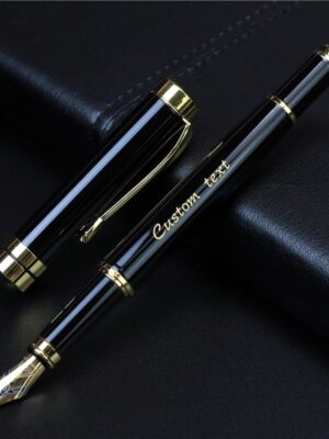 Golden text custom engraved Fountain Pen Office school commemorate gift full metal pen Student writing Roller Pen stationery