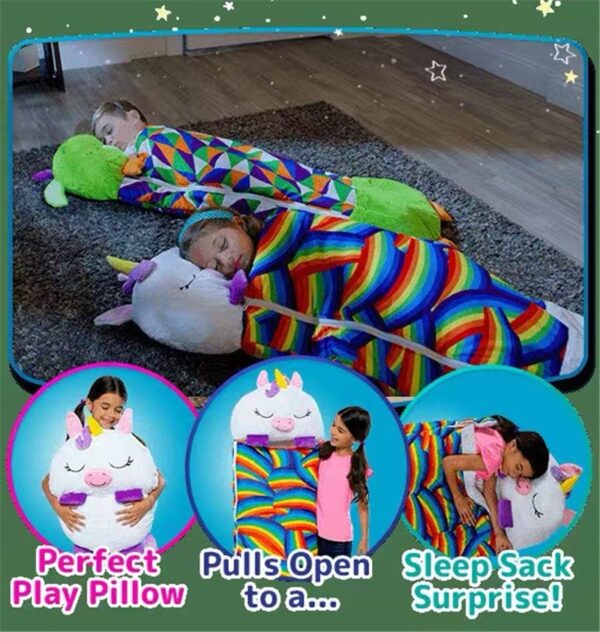 Happy Nappers Kids Cartoon Sleepsacks Children's Sleeping Bag Plush Doll Pillow Boys Girls Baby Animal Sleep Sack For Birthday