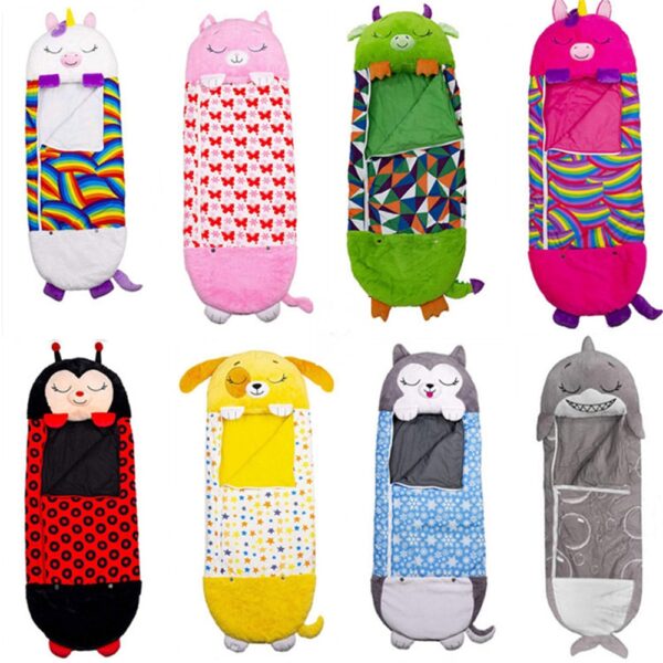 Happy Nappers Kids Cartoon Sleepsacks Children's Sleeping Bag Plush Doll Pillow Boys Girls Baby Animal Sleep Sack For Birthday