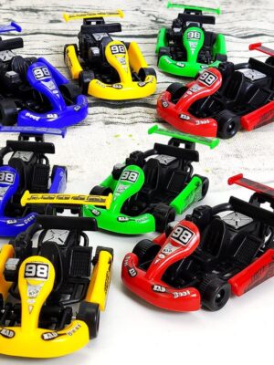 Mini Plastic Car Toy Pull Back Colorful Cartoon Racing Model Kart Racing Car Children Educational Toy For Boys