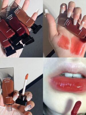 Mirror Lip Gloss High Gloss Moisturizing Sexy Red Lip Tint Lipstick Makeup Longlasting Non-stick Cup Water Lip Glaze Beauty