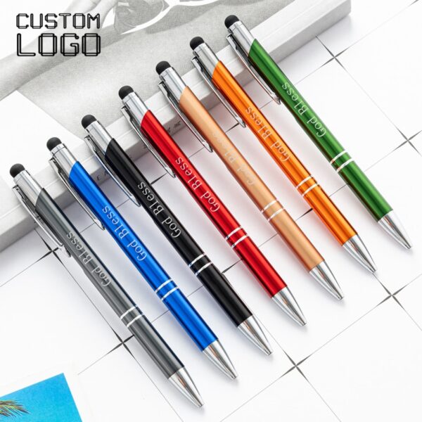 Personalized Custom Logo Metal Multicolor Ball Point Pen Business Advertising Office Pens Birthday Party Gift School Stationery