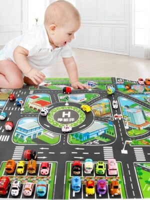 Road Mat Children Traffic Car Map Boy Girls Educational Toy Road Carpet Playmat For Baby Mats Cartoon City Rug Kids Toys Games