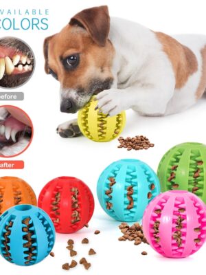 Soft Natural Rubber Dogs Ball Funny Interactive Extra-tough Elasticity Ball Puppy Chew Toy Tooth Cleaning Snack Toy Pet Products
